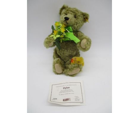 A limited edition Danbury Mint Steiff  "Dylan" teddy bear, a handmade blonde bear from the "Steiff Four Seasons Bears" series