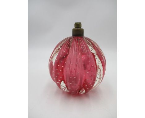 A Murano ruby red table lamp - no fittings