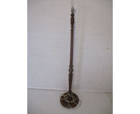 An oak standard lamp