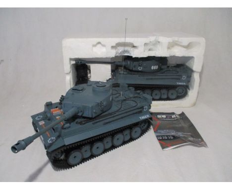 Two unboxed C.D.L Toys radio control Armoured Corps Tiger Tanks - no controllers 