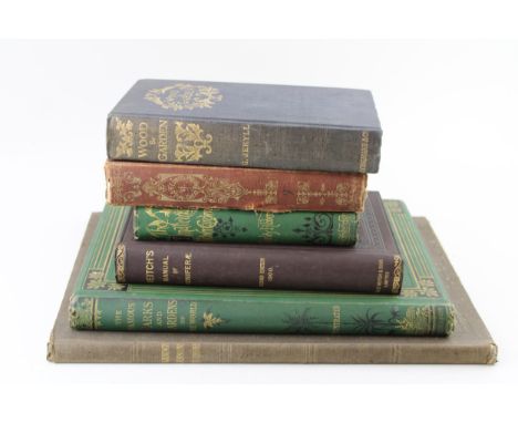 A collection of c19th Gardening &amp; Tree books to include Wood &amp; Garden by Gertrude Jekyll published by Longmans, Green