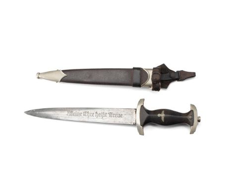 Genuine WW2 Model M33 SS Dress Dagger manufactured by Boker Solingen with Gruppe mark I for Munich, all nickel fittings sugge