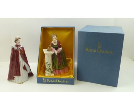 A ROYAL DOULTON CERAMIC FIGURE "Florence Nightingale", HN3144, limited edition no.4680/5000, height 21cm, boxed and A ROYAL W