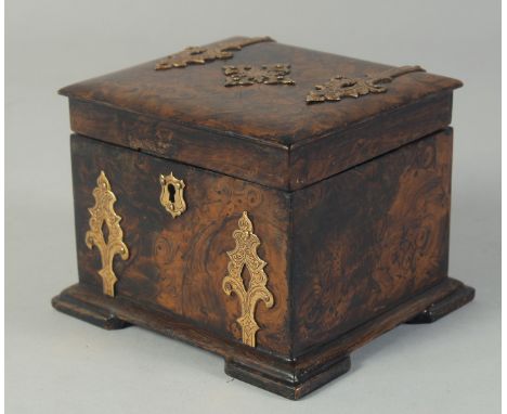 A CHILD &amp; SON OF BRIGHTON CADDY AND COVER with brass mounts. 4.5ins.