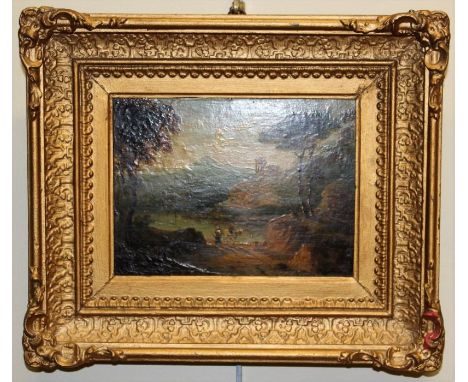 Attributed to Richard Wilson R A (British 1714-1782)Morning, an Italianate River landscape. Oil on panel, printed label verso
