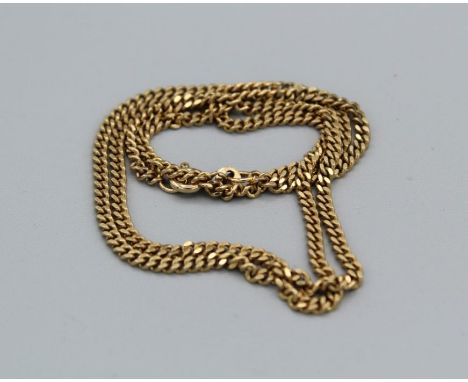 A 9ct hallmarked diamond cut curb link chain with bolt ring fastener, gross weight approximately 10.1gm