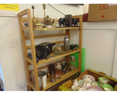 A set of deco scales, lamp shade etc