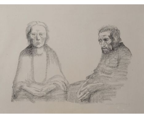 KATHÉ KOLLWITZ (1867-1945) Two figures, lithograph, pencil signed in the margin, 42 x 56.5cm; and one further - self portrait