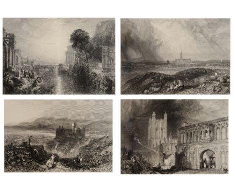 JOSEPH MALLORD WILLIAM TURNER, R A (1775 - 1851) 'Harlech Castle, North Wales', engraving with artist's blindstamp, first pub