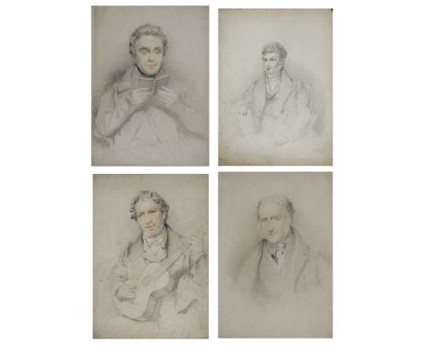 FREDERICK TATHAM (1805-1878) Portrait of a seated gentleman, his hand resting on a copy of the Legal Observer, signed and dat