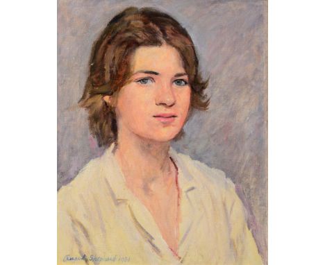 RUPERT SHEPHARD (1909-1992) Portrait of a young lady, signed and dated 1981, oil on canvas board, 44 x 37cm