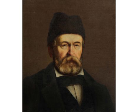 LADISLAS DYMKOWSKI Portrait of the artist's father Jean Antoine Dymkowski (1810-1882), inscribed verso, oil on canvas, 55 x 4