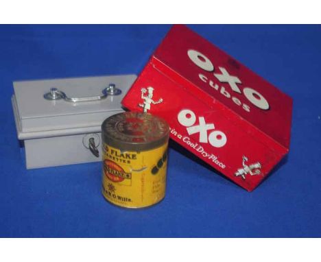 COLLECTION OF VINTAGE TIN BOXES
including an Oxo box, a Cadbury's Milk Chocolate box, an embossed tin box decorated with the 