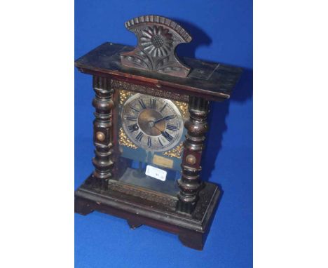 20TH CENTURY MANTEL CLOCK BY JUNGHANStwo train key wind movement striking on a gong, the gilt and silvered dial with Roman nu