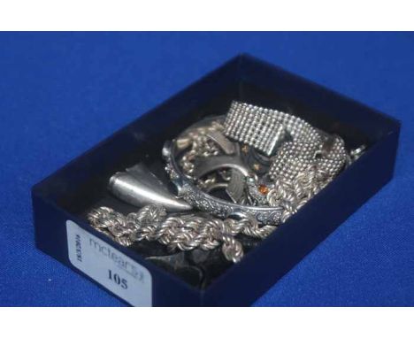 GOOD LOT OF SILVER AND OTHER JEWELLERY
including chain, bracelet, bangle, cameo, etc 