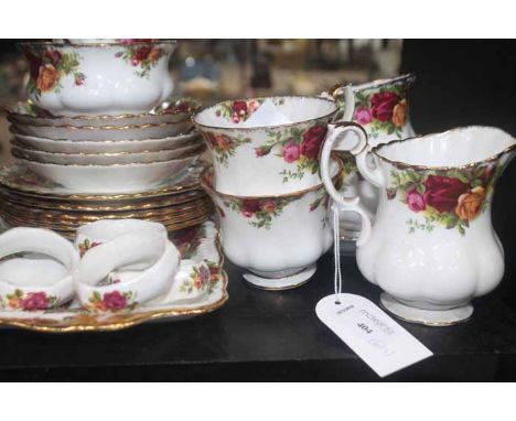 ROYAL ALBERT OLD COUNTRY ROSES TEA SET
including six cups, six saucers, six plates, a cream jug, a sugar bowl, a cake tray an