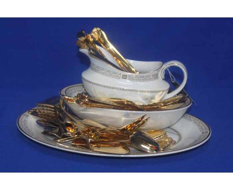 ROYAL DOULTON WHITE NILE PATTERN DINNER SET
pattern number 'TC1122', comprising eight dinner plates, side plates, two dessert