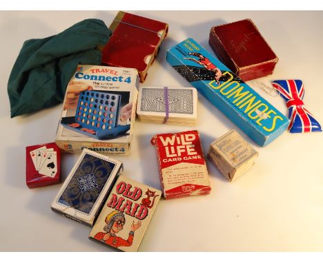 Various playing cards and games, to include a set of early 20thC Goodall playing cards, Piquet case, other card games, etc. (