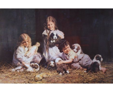 David Shepherd (b.1931). Playtime, limited edition print, signed no. 176/850, with watermark, 51cm x 77cm.