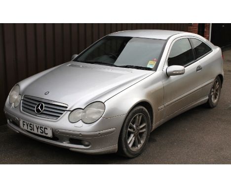 A Mercedes-Benz C220 CDI Auto Coupe diesel, metallic grey, FY51 YSC, date of first registration 16/11/2001. M.O.T 17/04/15, m