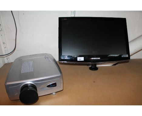 A Samsung LCD E19R8, 17" monitor, and a Clearco HD9000 projector. (2)