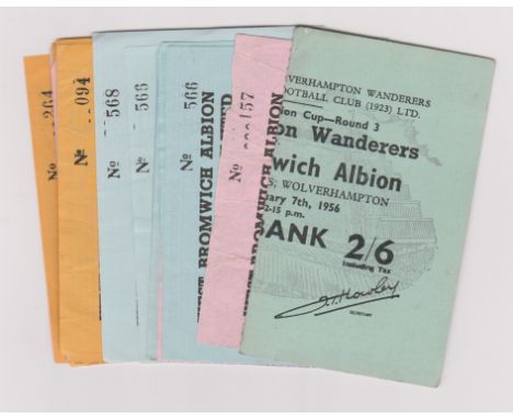 A collection 18 West Bromwich Albion home tickets from the 1960's and one away at Wolverhampton Wanderers FA Cup 3rd Round 19