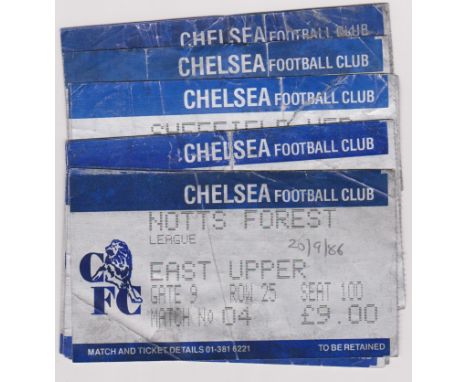 A collection of 13 Chelsea Home tickets from the 1986/87 season v Nottingham Forest, York City (Littlewoods Cup), Charlton At