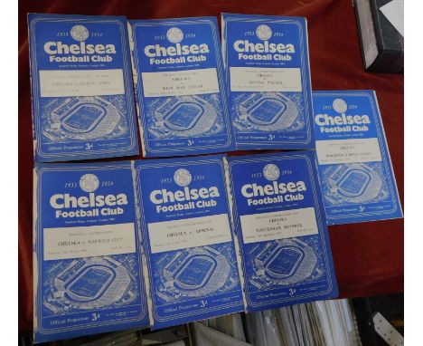 Chelsea Reserves home (7) programmes 4 Pages from the 1953/54 season v West Ham, Brighton, Crystal Palace (Cup), Tottenham (C