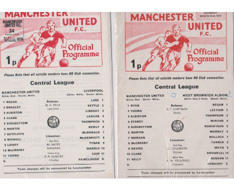 A collection of 4 Manchester United home Reserves programmes from the 1974/75 season v Preston North End (score and scorers i