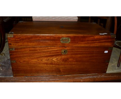 A 19th century brass bound camphor wood trunk, 84cm wide x 41.5cm deep x 38cm high  CONDITION REPORT: 