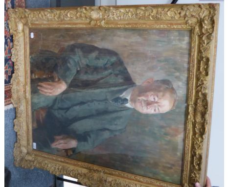 Bernard Fleetwood-Walker (1893-1965) A head and shoulders portrait of Thomas Henry Hinchliff, signed, oil on canvas, 95cm by 