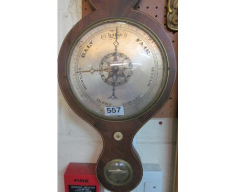 A 19th Century mahogany barometer/thermometer inscribed A. Gilardoni, Bristol
