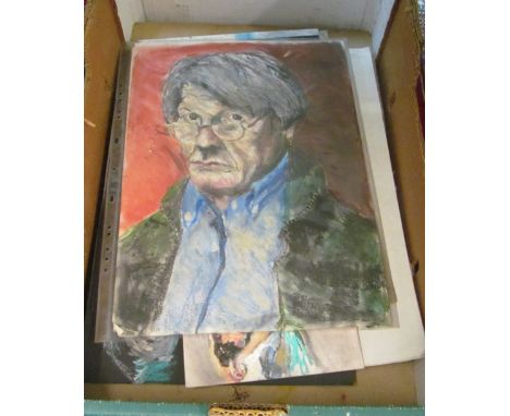 A box of mixed media life studies
