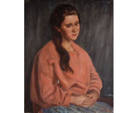 Bernard Hailstone RP (1910-1987), portrait study oil on canvas, it is believed this could be Miss Anne Screeton, Portrait of 