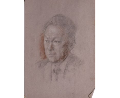 Bernard Hailstone RP (1910-1987), two paper with pencil and pastel preparatory sketches of Lee Kwan Yew, one on purple with s