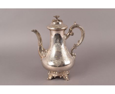 An early Victorian silver hot water pot by the Barnards, marked to base for Edward, Edward Junior, John & William Bateman, ha