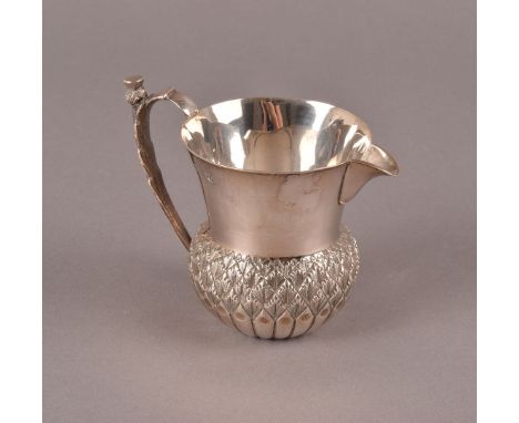 A small modern silver thistle jug by H & L, with thistle finial to handle, marked Edinburgh, approx 3.5ozt. 