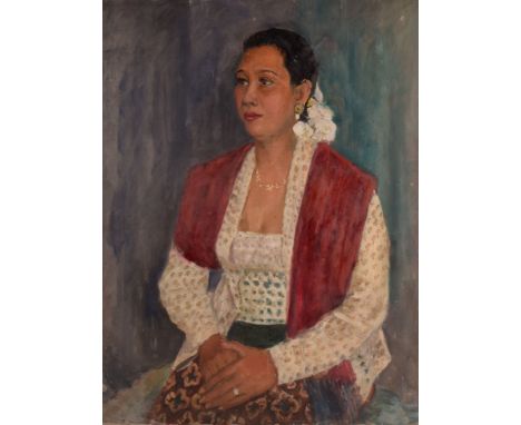 Bernard Hailstone RP (1910-1987), portrait study oil on canvas, Portrait of a Spanish Lady, 76cm by 60cm, off stretcher and u