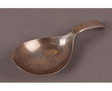 A George III silver tea caddy spoon by JS, plain handle and bowl, dated London 1798 