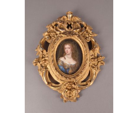 Attributed to Henry Pierce Bone (1779-1855), a small enamel on copper portrait, Duchess of Richmond, cracked and some wear to