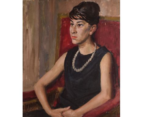 Bernard Hailstone RP (1910-1987), portrait study oil on board, believed to be Joanna Ball painted at Hadlow in c.1950s, Portr