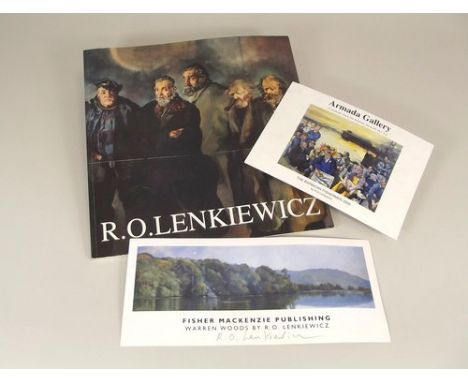 SIGNED BOOK ETC: ROBERT LENKIEWICZ.
'Signed copy of 'R. O. Lenkiewicz' published White Lane Press 1997, a signed flyer public