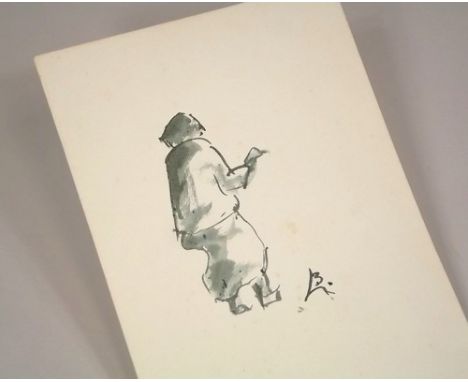 BERNARD LEACH DRAWING.
Bernard Leach brush & ink drawing from a sketch book of a figure. With BL monogram. Paper size 21 x 15