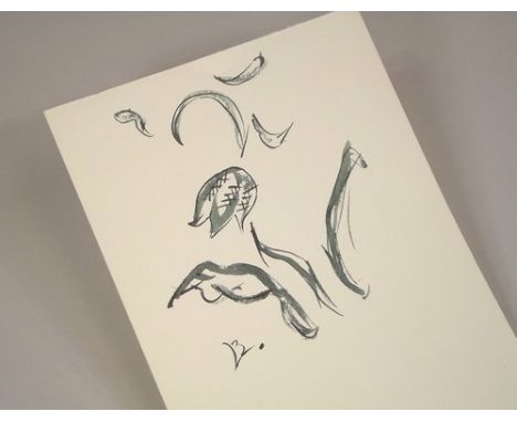 BERNARD LEACH DRAWING.
Bernard Leach brush & ink drawing from a sketch book of a fritillary flower. With BL monogram. Paper s