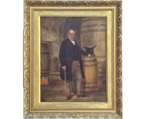 OIL PORTRAIT.
The Wine Merchant. A 19th century oil on canvas. Unsigned.
43 x 33cm.