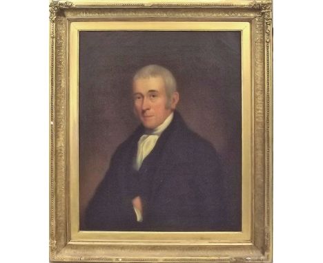 19th CENTURY OIL.
Portrait of a gentleman. Oil on canvas. Unsigned.
62 x 75cm.