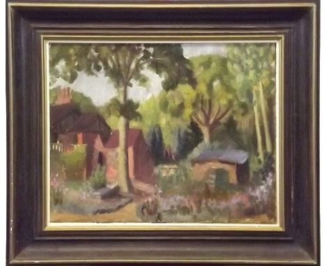ETHELBERT WHITE.
Wooded glade. Oil on canvas. Signed. Charcoal sketch to reverse.
39 x 49cm.