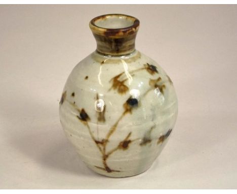 TREVOR CORSER.
A Trevor Corser porcelain vase decorated with stylised bamboo. Impressed Leach Pottery & personal marks. Heigh