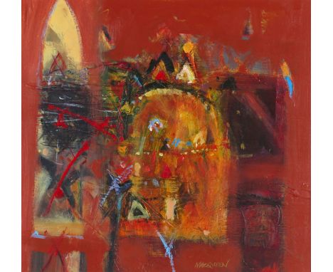 ‡ Charles T. K. Macqueen RSW, RGI (Scottish b.1940) Harvest Festival Signed Oil on board 36 x 38cm Provenance:  The Open Eye 