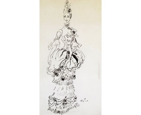 ‡ Cecil Beaton CBE (1904-1980) Portrait of a lady, possibly My Fair Lady Signed Grisaille washes 57 x 31cm